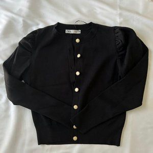 Zara Black Knit Jacket Size M